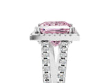 White gold Fancy Pink Princess Cut Diamond Halo Split Shank Engagement Ring_80