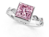 White gold Fancy Pink Princess  Cut Diamond Milgrain Marquise Band with Prong Setting_4