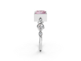 White gold Fancy Pink Princess  Cut Diamond Milgrain Marquise Band with Prong Setting_5