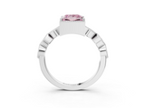White gold Fancy Pink Princess  Cut Diamond Milgrain Marquise Band with Prong Setting_6