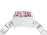 White gold Fancy Pink Princess  Cut Diamond Milgrain Marquise Band with Prong Setting_7