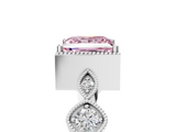 White gold Fancy Pink Princess  Cut Diamond Milgrain Marquise Band with Prong Setting_8