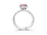 White gold Fancy Pink Princess  Cut Diamond Pavé Band with Four-Prong Setting_17