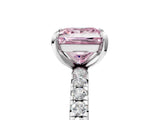 White gold Fancy Pink Princess  Cut Diamond Pavé Band with Four-Prong Setting_19