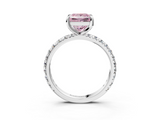 White gold Fancy Pink Princess  Cut Diamond Pavé Band with Four-Prong Setting_3
