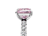 White gold Fancy Pink Princess  Cut Diamond Pavé Band with Four-Prong Setting_41