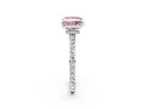 White gold Fancy Pink Princess Cut Diamond Pavé Engagement Ring with Round  Accents and Prong Setting_43