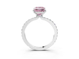 White gold Fancy Pink Princess Cut Diamond Pavé Engagement Ring with Round  Accents and Prong Setting_44