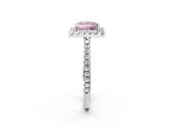 White gold Fancy Pink Princess Cut Diamond Pavé Halo Ring with Four-Prong Setting_43