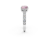 White gold Fancy Pink Princess  Cut Diamond Pave Band with Four-Prong Setting_2