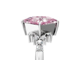 14K White Gold 1.01 Carat Pink VVS2 Princess Diamond Ring with Side Stones and Four-Prong Setting