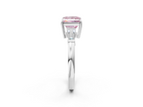 White gold Fancy Pink Princess  Cut Diamond Ring with Tapered Baguette Side Stones in Four-Prong Setting_2