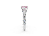 White gold Fancy Pink Princess Cut Diamond Side Stone Engagement Ring with Four-Prong Setting_38
