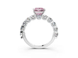 White gold Fancy Pink Princess Cut Diamond Side Stone Engagement Ring with Four-Prong Setting_39