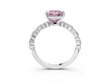 White gold Fancy Pink Princess Cut Diamond Side Stone Solitaire Ring with Round  and Four-Prong Setting_27