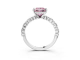 White gold Fancy Pink Princess Cut Diamond Side Stone Solitaire Ring with Round  and Four-Prong Setting_92