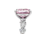 White gold Fancy Pink Princess Cut Diamond Side Stone Solitaire Ring with Round  and Four-Prong Setting_94