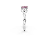 White gold Fancy Pink Princess Cut Diamond Solitaire Celtic Knot Ring with Four-Prong Setting_43