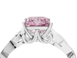White gold Fancy Pink Princess Cut Diamond Solitaire Celtic Knot Ring with Four-Prong Setting_45