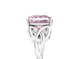 White gold Fancy Pink Princess Cut Diamond Solitaire Celtic Knot Ring with Four-Prong Setting_46