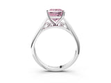 White gold Fancy Pink Princess Cut Diamond Solitaire Engagement Ring with Cathedral Setting and Four-Prong Mount_56