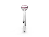 White gold Fancy Pink Princess Cut Diamond Solitaire Engagement Ring with Cathedral Setting and Four-Prong Mount_93