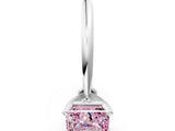 White gold Fancy Pink Princess Cut Diamond Solitaire Engagement Ring with Classic Band and Four-Prong Setting_12