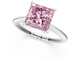White gold Fancy Pink Princess Cut Diamond Solitaire Engagement Ring with Classic Band and Four-Prong Setting_13