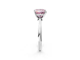 White gold Fancy Pink Princess Cut Diamond Solitaire Engagement Ring with Classic Band and Four-Prong Setting_14