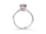 White gold Fancy Pink Princess Cut Diamond Solitaire Engagement Ring with Classic Band and Four-Prong Setting_15