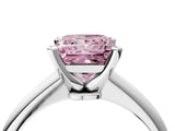 White gold Fancy Pink Princess Cut Diamond Solitaire Engagement Ring with Classic Band and Four-Prong Setting_16