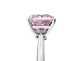 White gold Fancy Pink Princess Cut Diamond Solitaire Engagement Ring with Classic Band and Four-Prong Setting_17