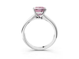 White gold Fancy Pink Princess Cut Diamond Solitaire Engagement Ring with Classic Band and Four-Prong Setting_32