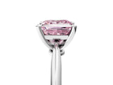 White gold Fancy Pink Princess Cut Diamond Solitaire Engagement Ring with Classic Band and Four-Prong Setting_34