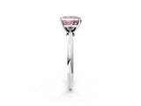 White gold Fancy Pink Princess Cut Diamond Solitaire Engagement Ring with Classic Band and Four-Prong Setting_62