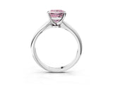 White gold Fancy Pink Princess Cut Diamond Solitaire Engagement Ring with Classic Band and Four-Prong Setting_63