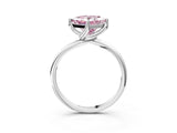 White gold Fancy Pink Princess Cut Diamond Solitaire Engagement Ring with Four-Prong Setting and Classic Band_23