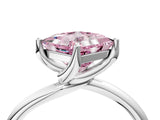 White gold Fancy Pink Princess Cut Diamond Solitaire Engagement Ring with Four-Prong Setting and Classic Band_24