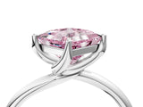 White gold Fancy Pink Princess Cut Diamond Solitaire Engagement Ring with Four-Prong Setting and Classic Band_36