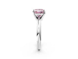 White gold Fancy Pink Princess Cut Diamond Solitaire Engagement Ring with Round Band and Four-Prong Setting_103