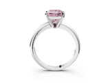 White gold Fancy Pink Princess Cut Diamond Solitaire Engagement Ring with Round Band and Four-Prong Setting_104