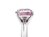 White gold Fancy Pink Princess Cut Diamond Solitaire Engagement Ring with Round Band and Four-Prong Setting_106