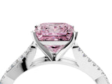 White gold Fancy Pink Princess Cut Diamond Solitaire Engagement Ring with Twisted Pavé Band and Four-Prong Setting_84