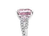 White gold Fancy Pink Princess Cut Diamond Solitaire Engagement Ring with Twisted Pavé Band and Four-Prong Setting_84