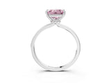 White gold Fancy Pink Princess Cut Diamond Solitaire Ring with Classic Band and Four-Prong Setting_3