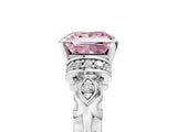 White gold Fancy Pink Princess Cut Diamond Solitaire Ring with Filigree Band and Four-Prong Setting_22