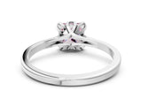 White gold Fancy Pink Princess Cut Diamond Solitaire Ring with Flower Prong Setting and Classic Band_12