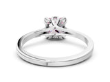 White gold Fancy Pink Princess Cut Diamond Solitaire Ring with Flower Prong Setting and Classic Band_126