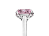White gold Fancy Pink Princess Cut Diamond Solitaire Ring with Flower Prong Setting and Classic Band_17