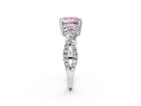 White gold Fancy Pink Princess Cut Diamond Solitaire Ring with Four-Prong Setting and Twisted Pavé Band_19